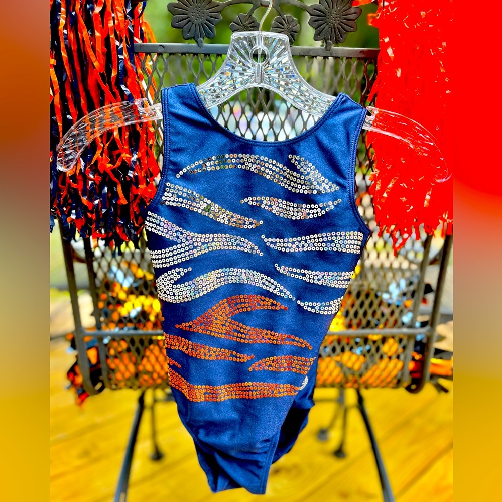 Auburn War Eagle Sequin Zone Gymnastics Leotard Youth Medium